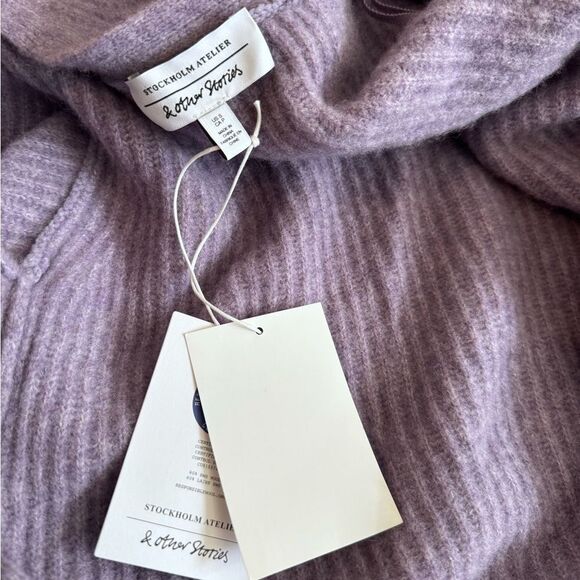 & Other Stories Rib Knit Wrap Cardigan in purple size small NWT - Picture 9 of 11